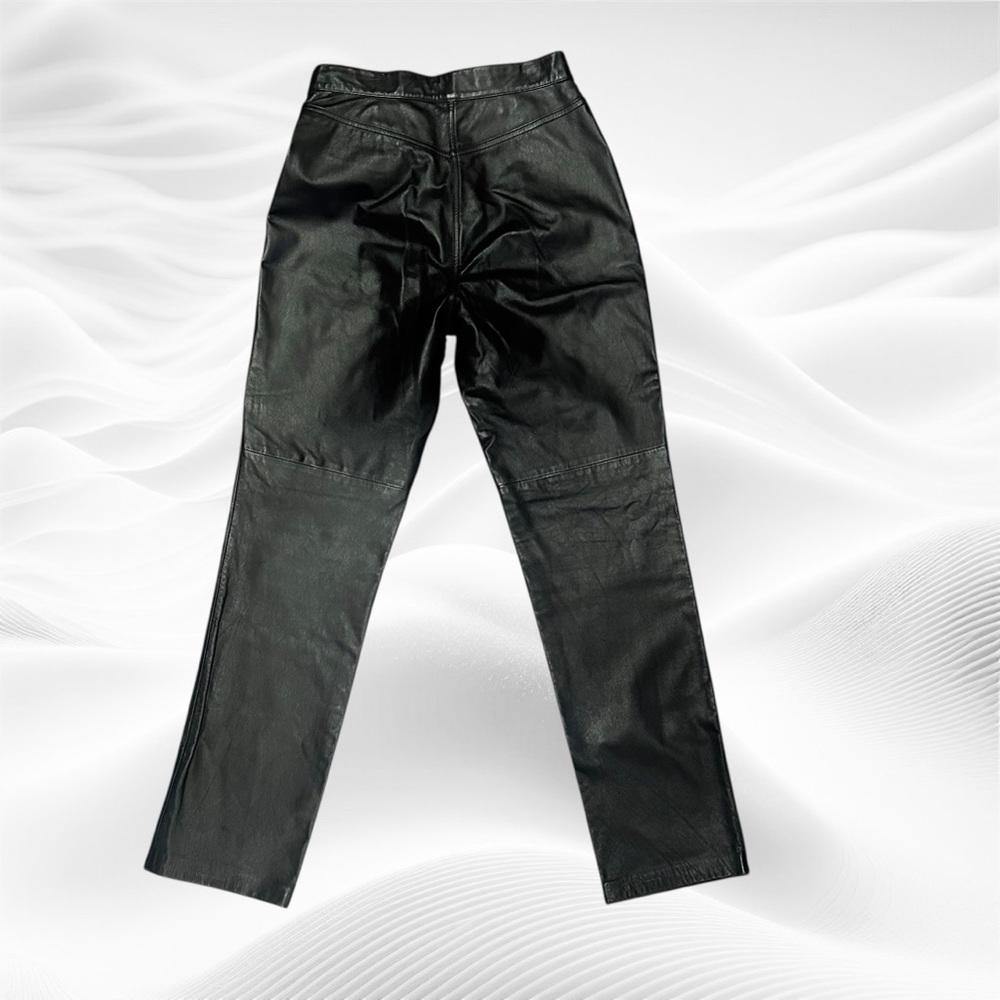 Lauren Ralph Lauren Black‎ 100% Leather Pants Size 4 = 27X30.5 Mid Rise
